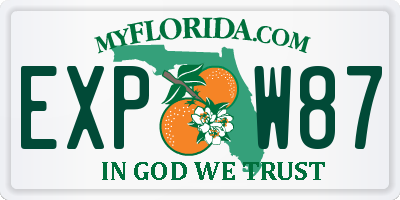 FL license plate EXPW87