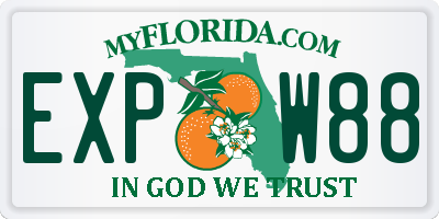 FL license plate EXPW88