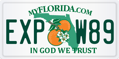FL license plate EXPW89