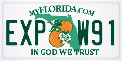 FL license plate EXPW91
