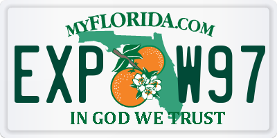 FL license plate EXPW97