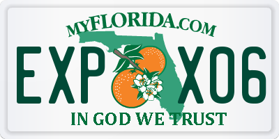 FL license plate EXPX06
