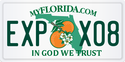 FL license plate EXPX08
