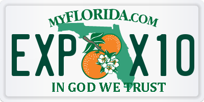 FL license plate EXPX10