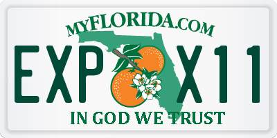FL license plate EXPX11