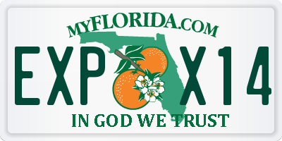 FL license plate EXPX14