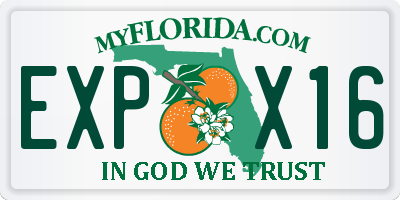 FL license plate EXPX16