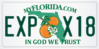 FL license plate EXPX18