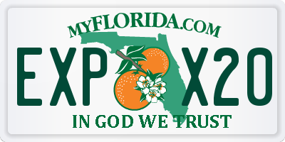 FL license plate EXPX20