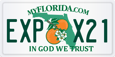 FL license plate EXPX21