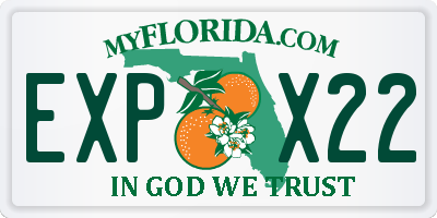 FL license plate EXPX22