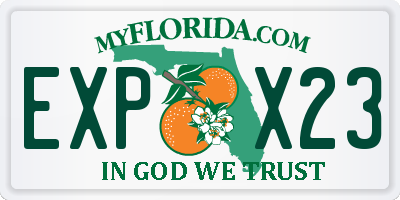 FL license plate EXPX23