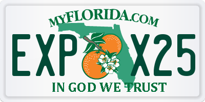 FL license plate EXPX25