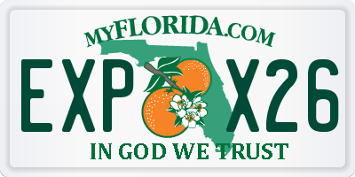 FL license plate EXPX26