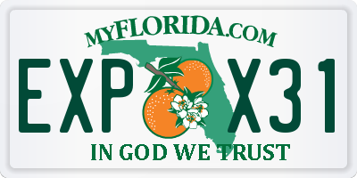 FL license plate EXPX31