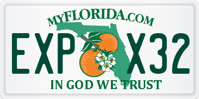 FL license plate EXPX32
