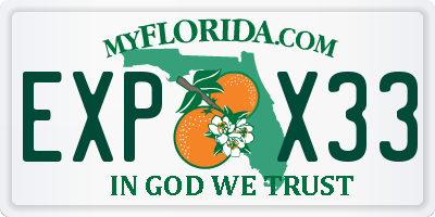 FL license plate EXPX33