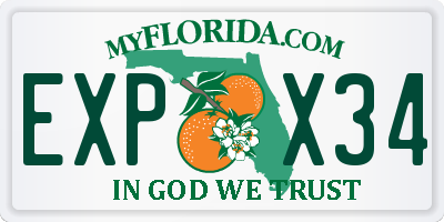 FL license plate EXPX34