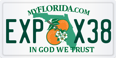 FL license plate EXPX38