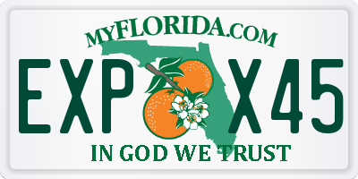 FL license plate EXPX45