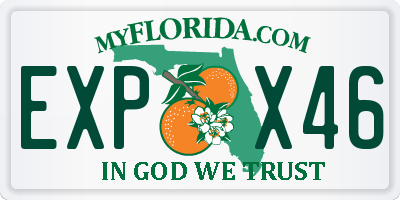 FL license plate EXPX46