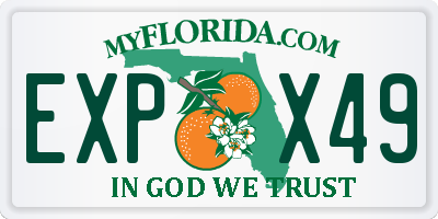 FL license plate EXPX49