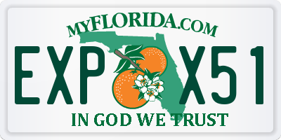 FL license plate EXPX51