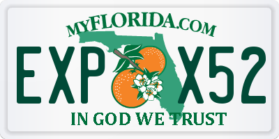 FL license plate EXPX52