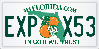 FL license plate EXPX53