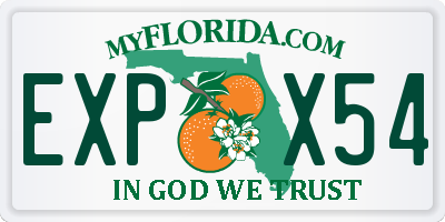 FL license plate EXPX54