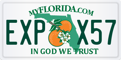 FL license plate EXPX57