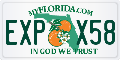 FL license plate EXPX58