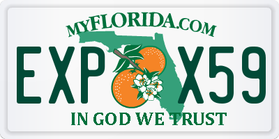 FL license plate EXPX59