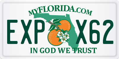 FL license plate EXPX62