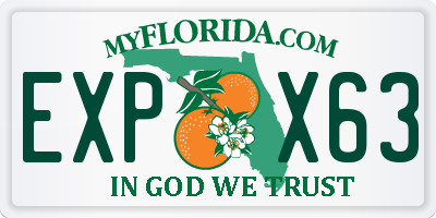 FL license plate EXPX63