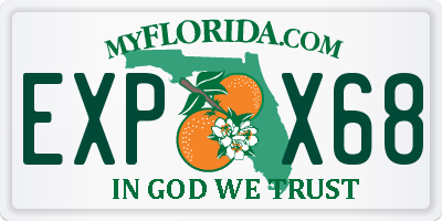 FL license plate EXPX68