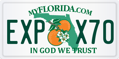 FL license plate EXPX70