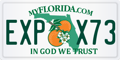 FL license plate EXPX73