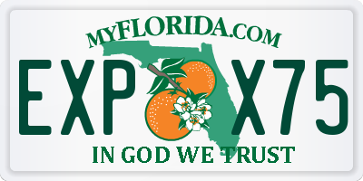 FL license plate EXPX75