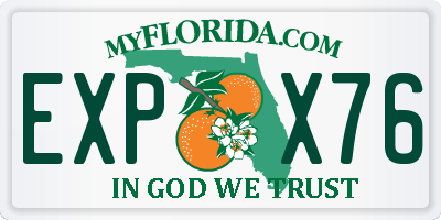 FL license plate EXPX76