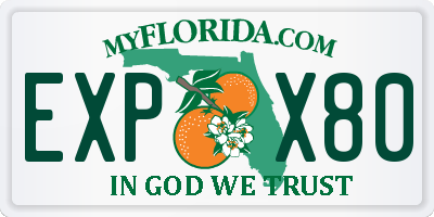 FL license plate EXPX80