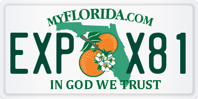 FL license plate EXPX81