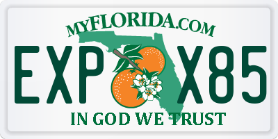 FL license plate EXPX85