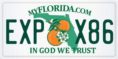 FL license plate EXPX86