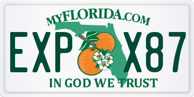 FL license plate EXPX87