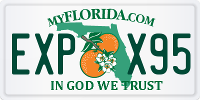 FL license plate EXPX95
