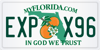 FL license plate EXPX96