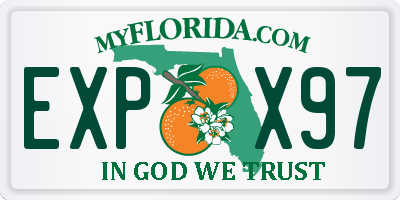 FL license plate EXPX97
