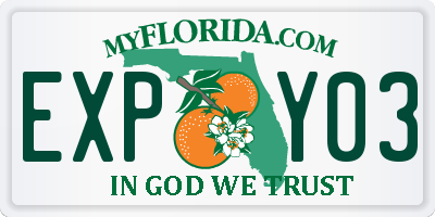 FL license plate EXPY03