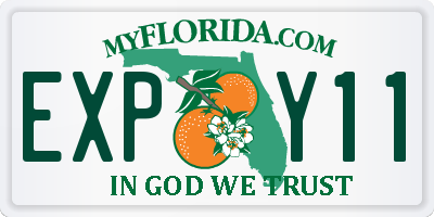 FL license plate EXPY11